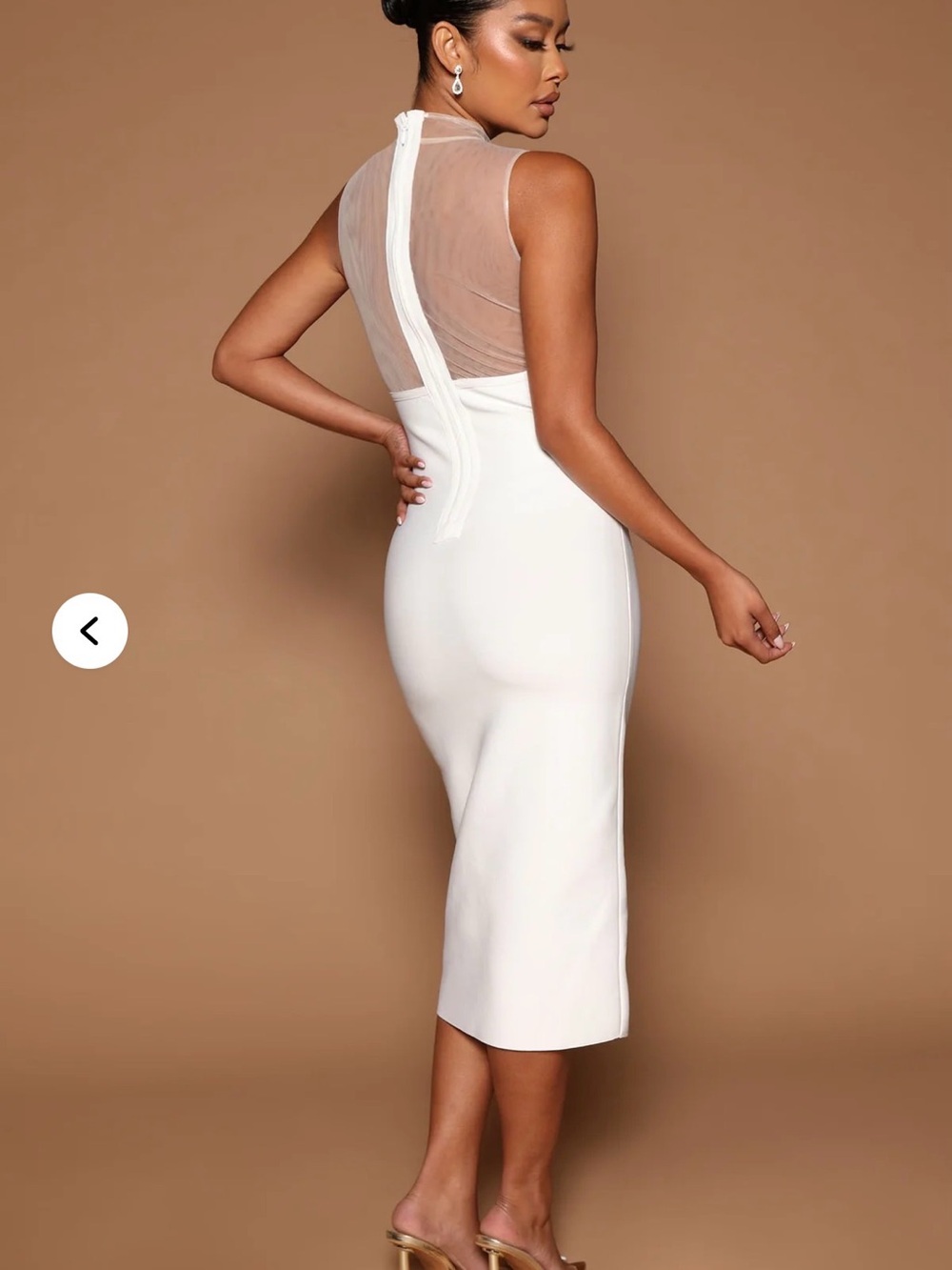 Embellished Midi Dress in White - Picture 3 of 3